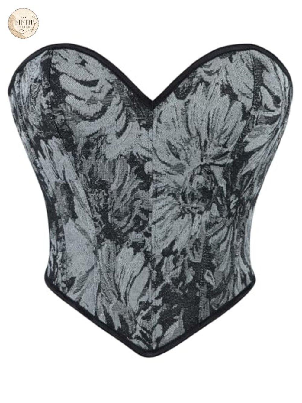 Womens Vintage Corset Bustier Lace Up Back Jacquard Asymmetrical Top